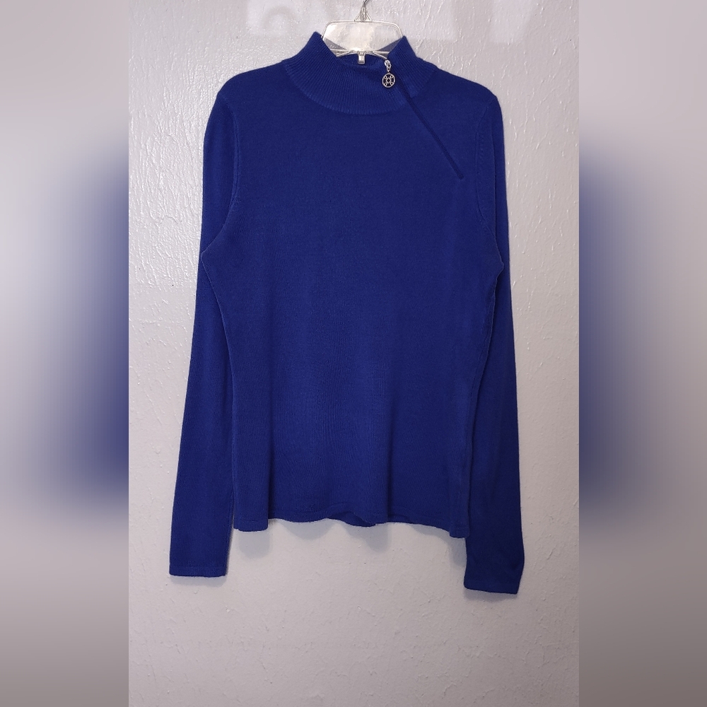 Luxe 360 by Designer's Original Women's Size M Blue Sweater